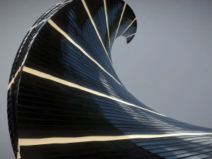twisted layered tower glass 3D Model