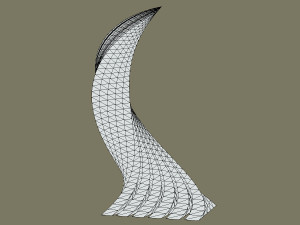 twisted layered tower glass 3D Модель