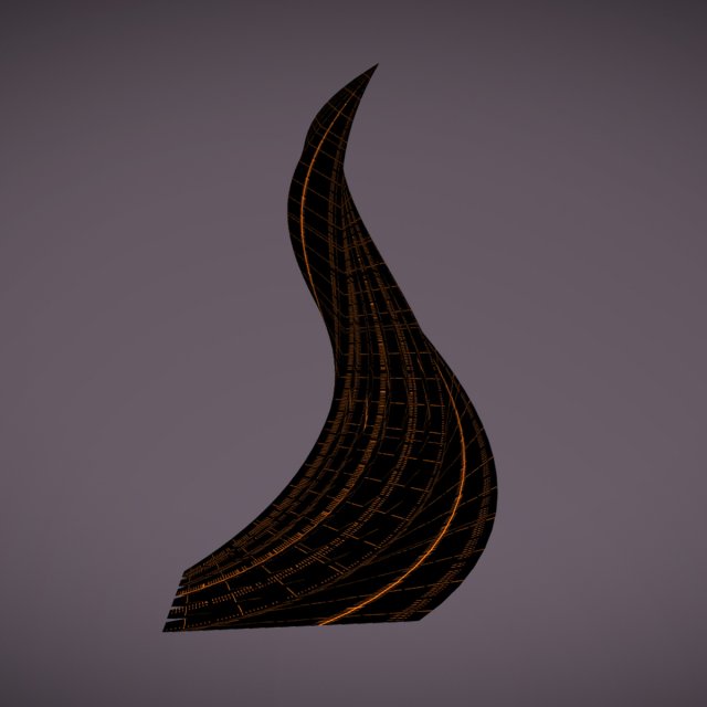 twisted layered tower futuristic Modèle 3D .c4d .max .obj .3ds .fbx .stl .blend 