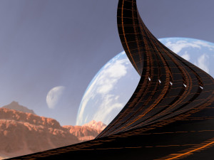 twisted layered tower futuristic Modèle 3D