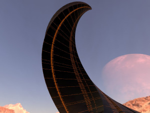 twisted layered tower futuristic Modèle 3D
