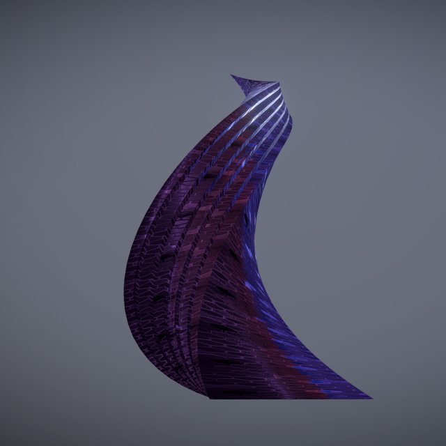 twisted layered tower honeycomb 3D 模型 .c4d .max .obj .3ds .fbx .stl .blend 