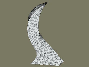 gedrehte geschichtete Turmwabe 3D Modell