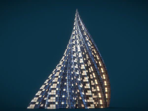 трубчастий хмарочос 3D Модель