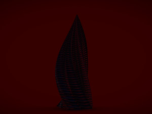 tube building alien crystal 2 3D 模型