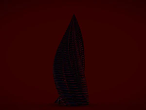 tube building alien crystal 2 3D Model
