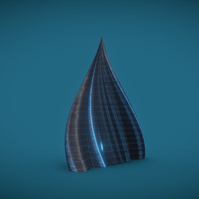 tube building alien windows 3D Модель .c4d .max .obj .3ds .fbx .stl .blend 