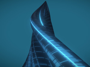 tube building alien windows 3D Модель