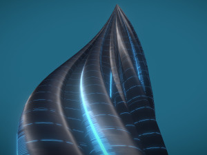 tube building alien windows 3D Модель