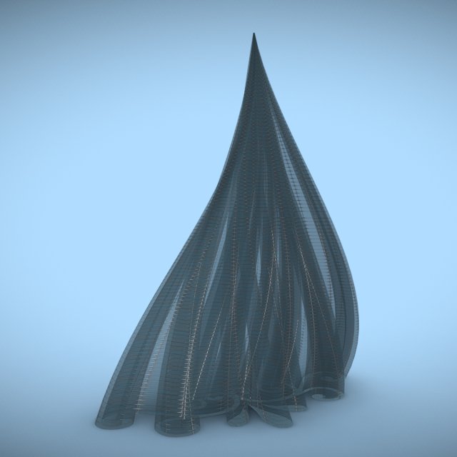 tube building glass cage 3D 模型 .c4d .max .obj .3ds .fbx .stl .blend 