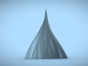 tube building glass cage 3D 模型