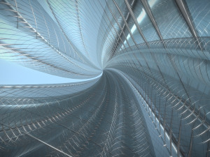 tube building glass cage 3D 模型