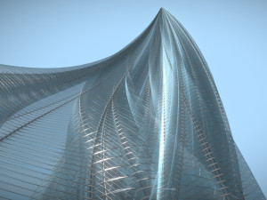 tube building glass cage 3D 模型