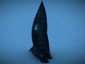 tube building alien crystal Model 3D