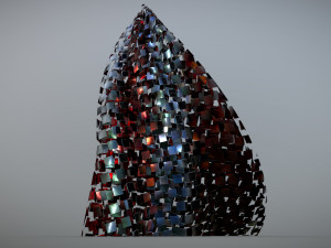 wave walls futuristic building 3D Model