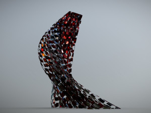 wave walls futuristic building 3D Model