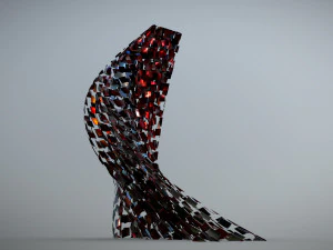 wave walls futuristic building 3D Model