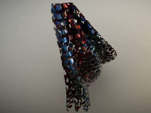 wave walls futuristic building 3D Model