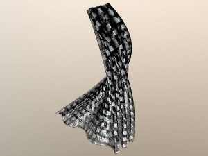 wave walls futuristic building 3D Model