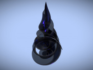 spiral pyramid black glass Modello 3D