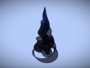 spiral pyramid black glass Modello 3D