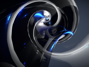spiral pyramid black glass Modello 3D