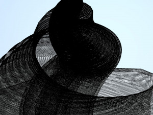 spiral pyramid black glass Modello 3D