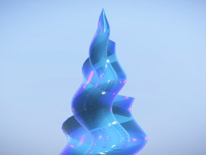 spiral pyramid blue glass 3D Model