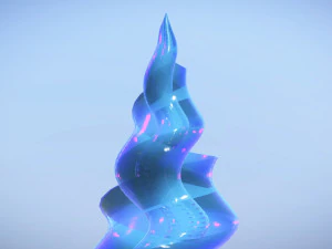 спіральна піраміда синього скла 3D Модель