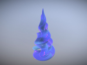 spiral pyramid blue glass Modelo 3D