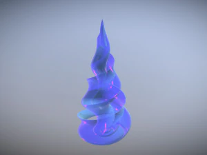 spiral pyramid blue glass 3D Model