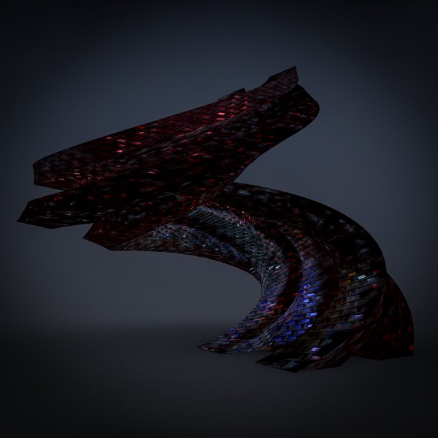 curved futuristic building 3D Модель .c4d .max .obj .3ds .fbx .stl .blend 