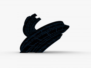 curved building scifi windows 3D Model