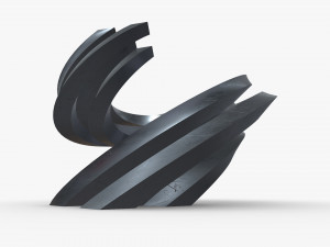 curved futuristic building steel 3D Модель