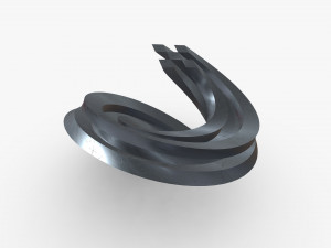 curved futuristic building steel 3D Модель