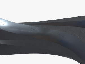 curved futuristic building steel 3D Модель