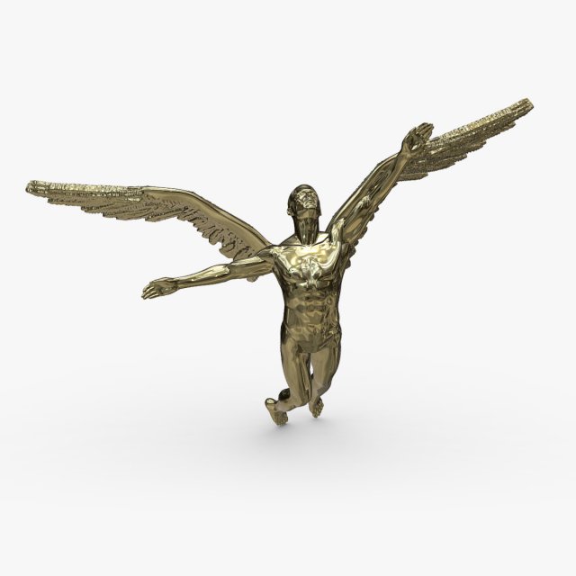 angel male model - gold 3D मॉडल .c4d .max .obj .3ds .fbx .stl .blend 