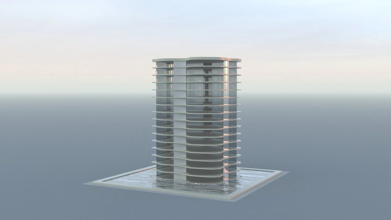 Art Skyscraper 3D Model .c4d .max .obj .3ds .fbx .stl .blend 