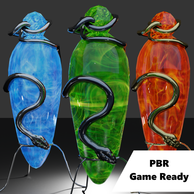 snake potion Model 3D .c4d .max .obj .3ds .fbx .stl .blend 