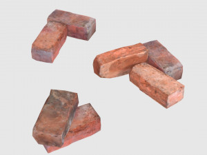 red bricks pack low-poly and photoscanned 3D Модель