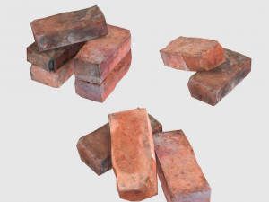 red bricks pack low-poly and photoscanned 3D Модель