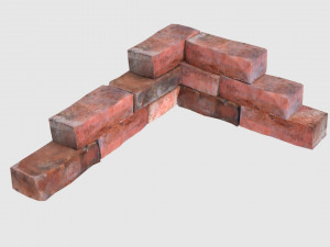 red bricks pack low-poly and photoscanned 3D Модель