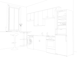 contemporary kitchen interior 3D मॉडल