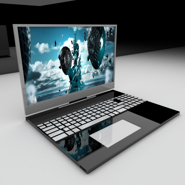 laptop Model 3D .c4d .max .obj .3ds .fbx .stl .blend 