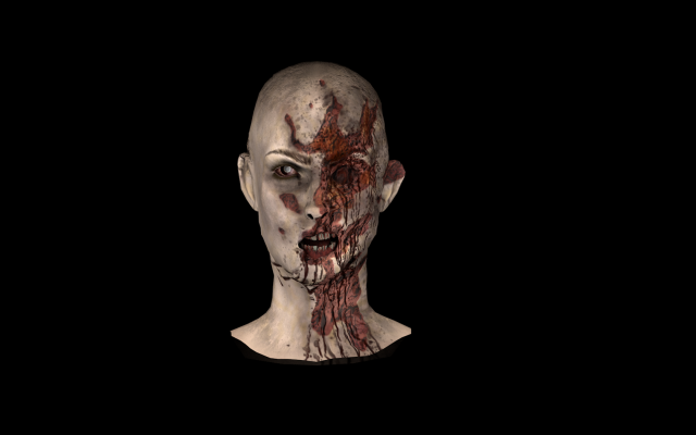 zombie head female 3Dモデル .c4d .max .obj .3ds .fbx .stl .blend 