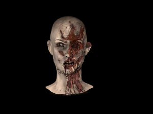 좀비 머리 여성 3D 모델