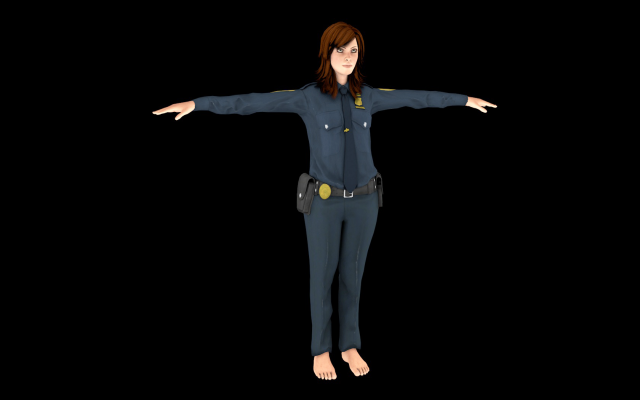 police model woman 3D Модель .c4d .max .obj .3ds .fbx .stl .blend 