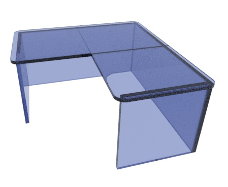 blue glass table corner 3D Model .c4d .max .obj .3ds .fbx .stl .blend 
