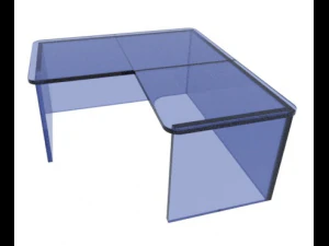 파란색 유리 테이블 코너 3D 모델
