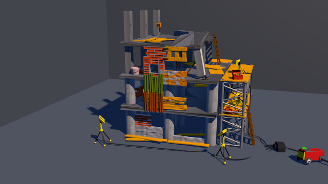 cartoon construction Model 3D .c4d .max .obj .3ds .fbx .stl .blend 